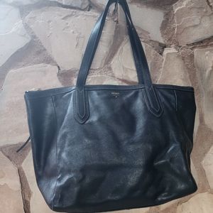 COPY - Fossil leather tote black color